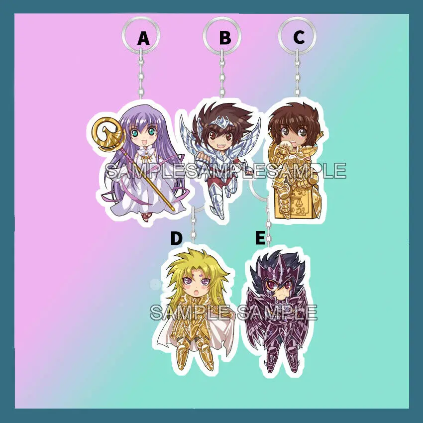

Acrylic Keychain Keyring Strap Anime Saint Seiya Saori Kido Marin Seiya Cute 6cm