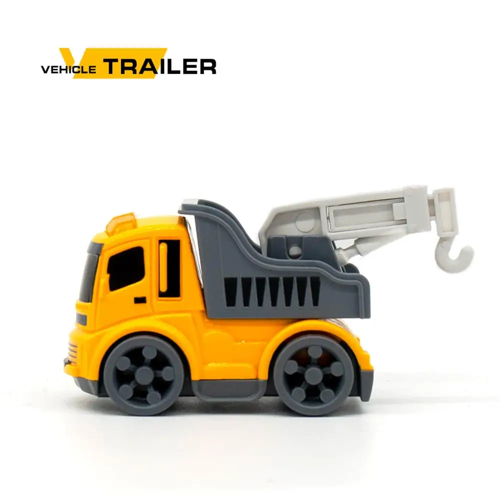 Мультяшные инженерные транспортные средства 3 вида стилей мини грузовик прицеп к экскаватору грузовик миксер грузовик инерционная игрушка для детей автомобиль раннего образования игрушка - Цвет: Trailer Truck