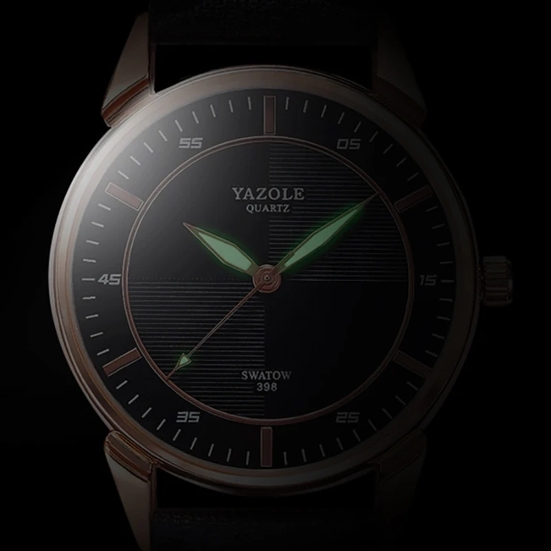 YazoleMen s Watch Top Brand Luxury Male Clock PU Lether Waterproof Luminous Quartz Watch Christmas Hot 3