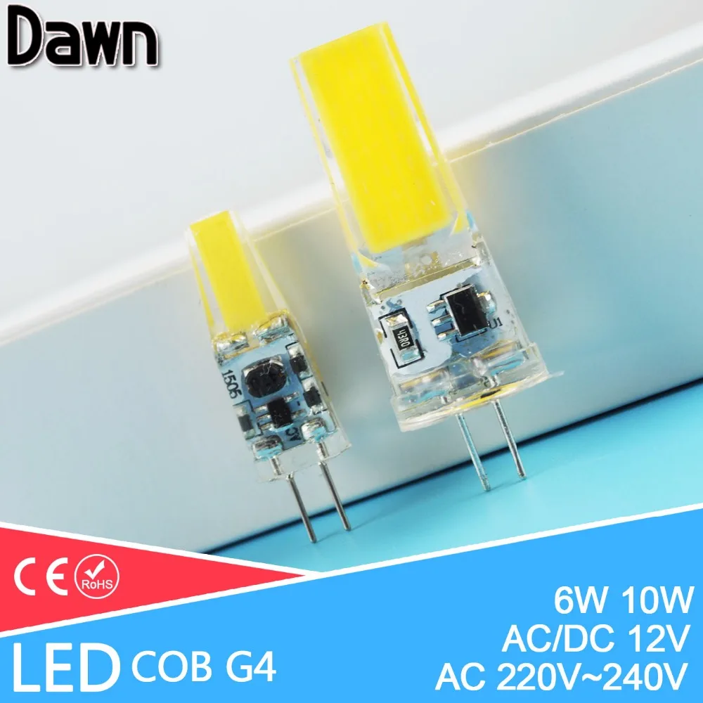 G4 COB LED Bulb ACDC 12V 6W AC220V 6W 10W LED G4 lamp Crystal LED Light Bulb Lampada Lampara