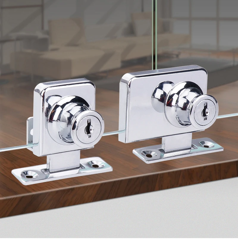 Locks Display Showcase Cabinet Door Zinc Alloy Cylinder Sliding Glass Push Door