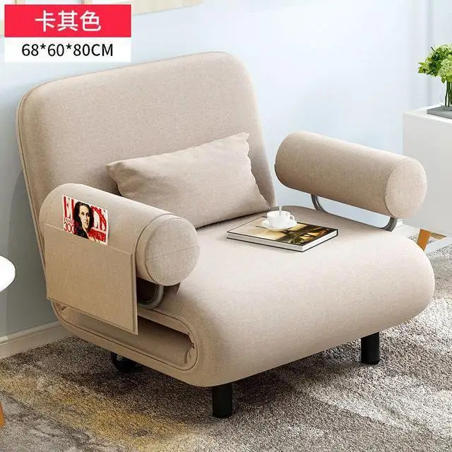 Folding sofa bed dual-use small apartment push-pull space multi-functional simple study living room sofa single luxury chair - Цвет: Style 3