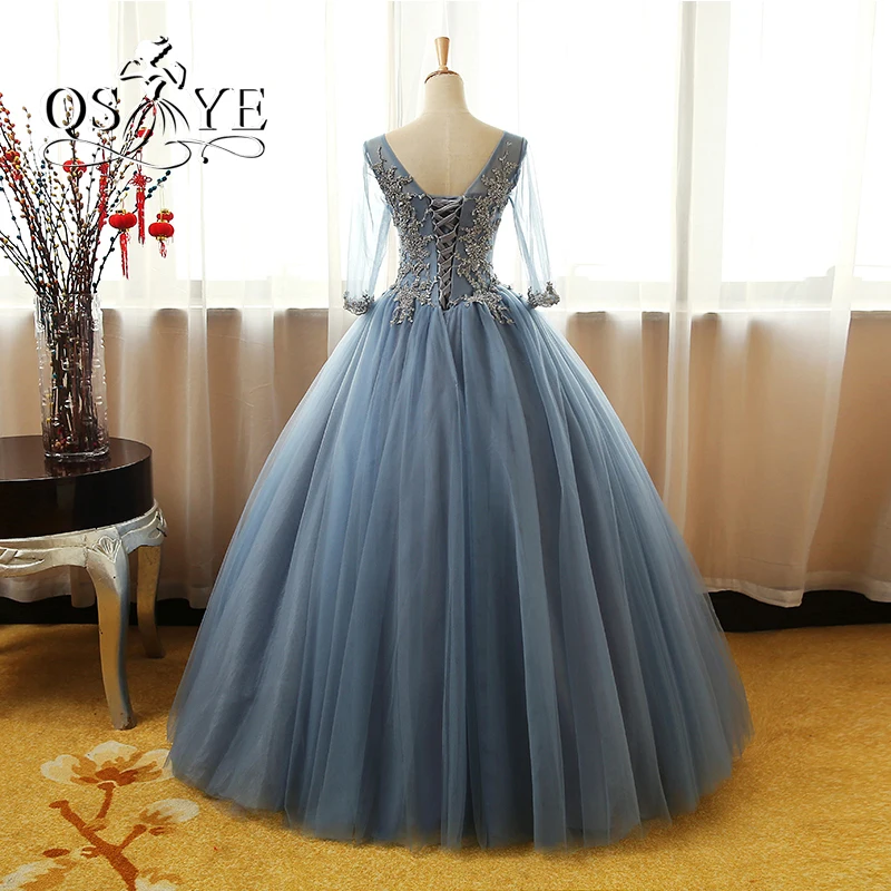 Vintage-Saudi-Arabia-Evening-Dresses-2017-New-Kaftan-Dubai-Ball-Gown-Long-Prom-Dress-V-Neck