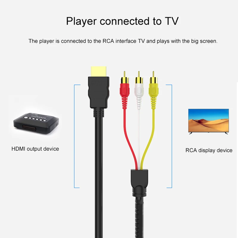 HDMI к RCA кабель HDMI штекер к 3RCA AV композитный штекер M/M разъем аудио-видео конвертер Кабель-адаптер Шнур передатчик