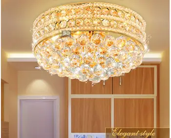 

Free Shipping Traditional Modern Golden LED K9 Crystal Lighting Ceiling Lamp D40cm Modern Light Bedroom Lamp Ceiling Light