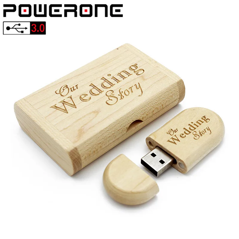 POWERONE usb 3,0 Логотип Деревянный+ коробка персональный логотип печать Ручка-накопитель 8 ГБ 16 ГБ 32 ГБ 64 Гб usb флеш-накопитель Флешка U диск карта памяти