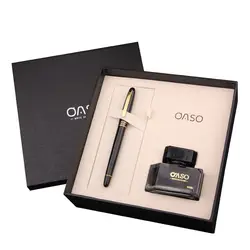 OASO T13 чистый черный с золотой клип авторучка очень тонкий наконечник 0,38 мм из металла Inke ручки с оригинальной чехол Бесплатная доставка