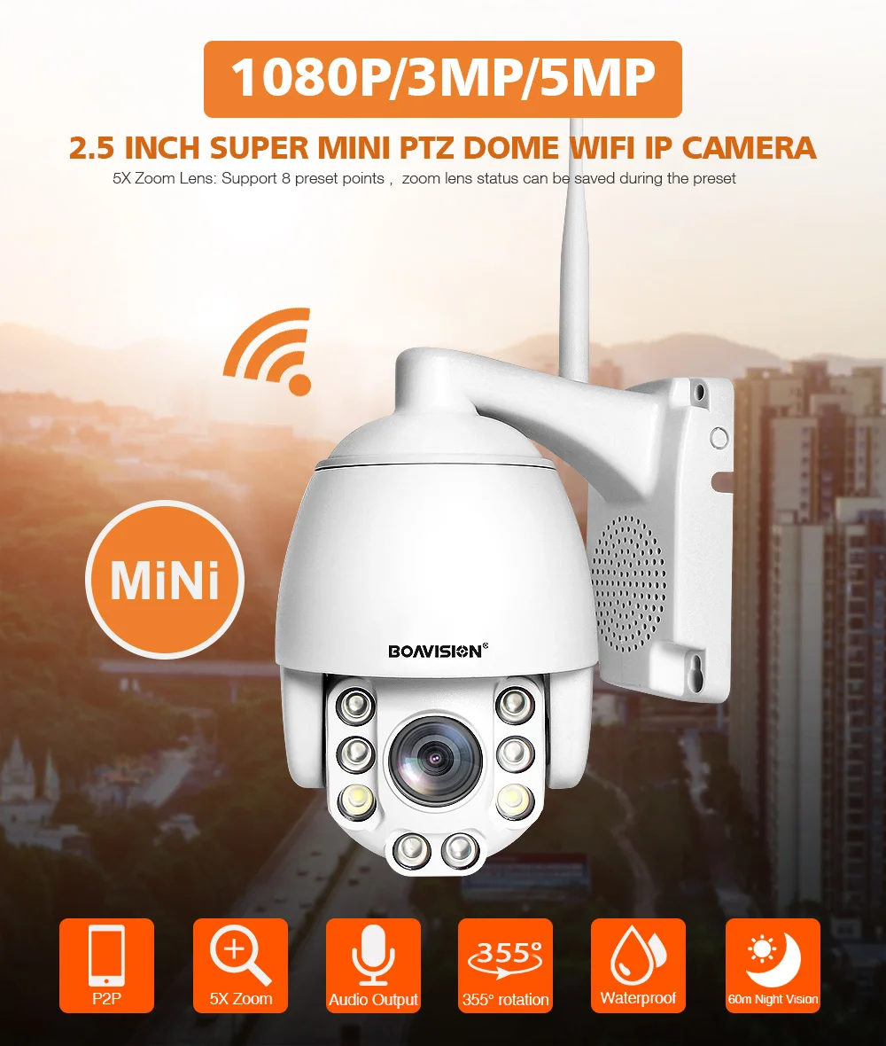 Wifi câmera ip ptz 1080 p 3mp