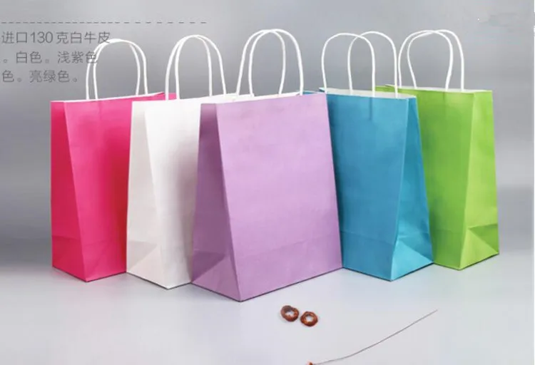 Печать монохромный цветной логотип торговля 1000 шт./лот крафт-бумажный мешок/бумажный подарочный пакет упаковочная сумка