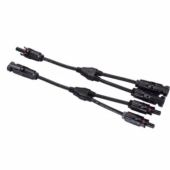 

30A 1000V Electrical Y Branch parallel connection solar Connector Photovoltaic 2pcs solar Panel Cable Wire Connect