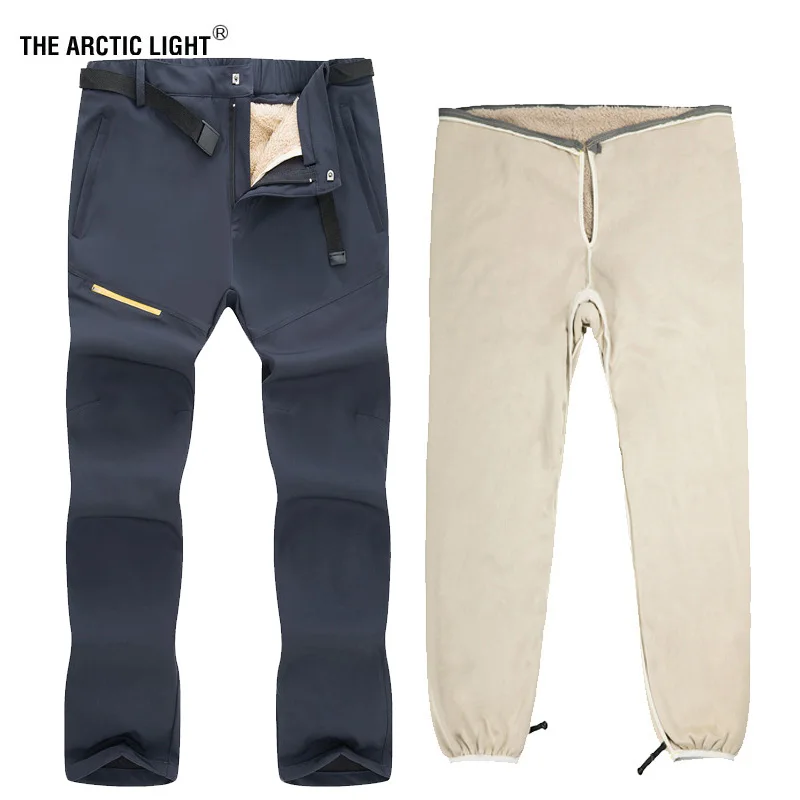 THE ARCTIC LIGHT Men Winter Fleece 2 Pieces Ski Pants Outdoor Removable