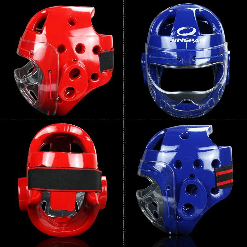 2016 High quality durable full covered karate Helmet Blue adult men