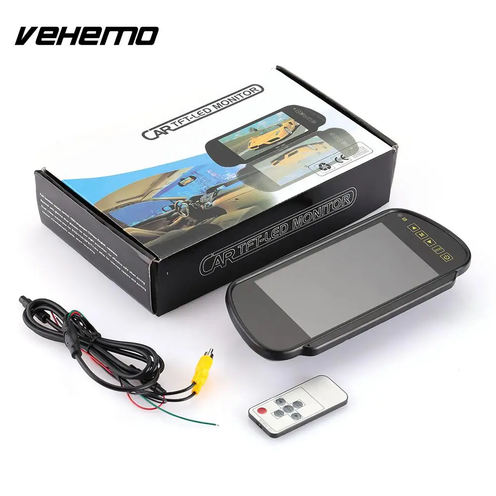 Vehemo Bluetooth " TFT-LCD Портативный Премиум Автомобильное зеркало заднего вида автомобиля монитор MP5/DVD/ТВ/м ТВ Экран 2-CH видео Вход