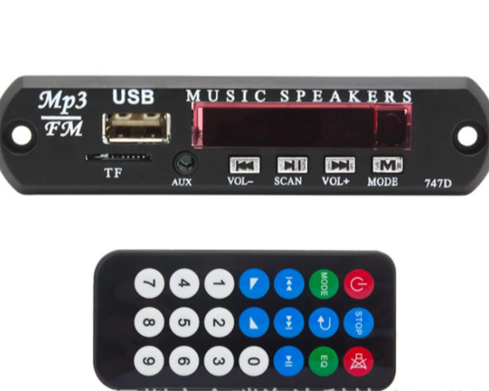 Elistooop DC 5V 12V Беспроводной MP3 WMA декодер плата аудио модуль USB TF Радио Автомобильная