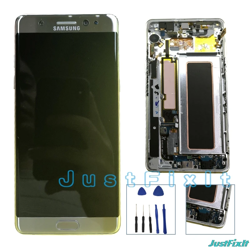 5,7 ''lcd с рамкой для SAMSUNG GALAXY Note7 Note FE 7 N930 N930F дисплей кодирующий преобразователь сенсорного экрана в сборе