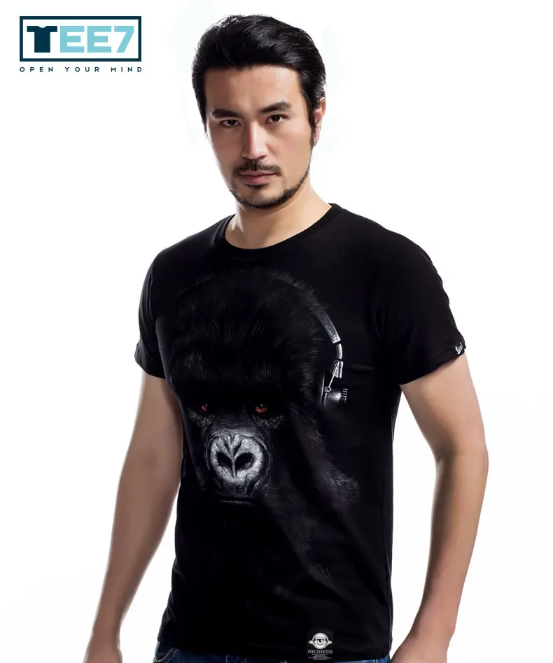 

TEE7 King Kong 100% Cotton T-shirts Chimpanzee Summer suit Fashion short Sleeve O-neck t shirt