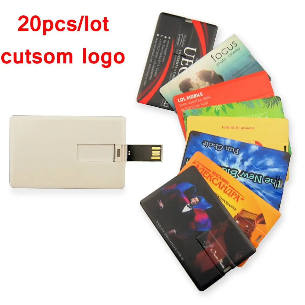 

20pcs/lot Customzie Logo Free USB Flash Pen Drive 4GB 8GB 16GB 32GB Free Shipping Usb Pendrives Business Card Memory U Stick