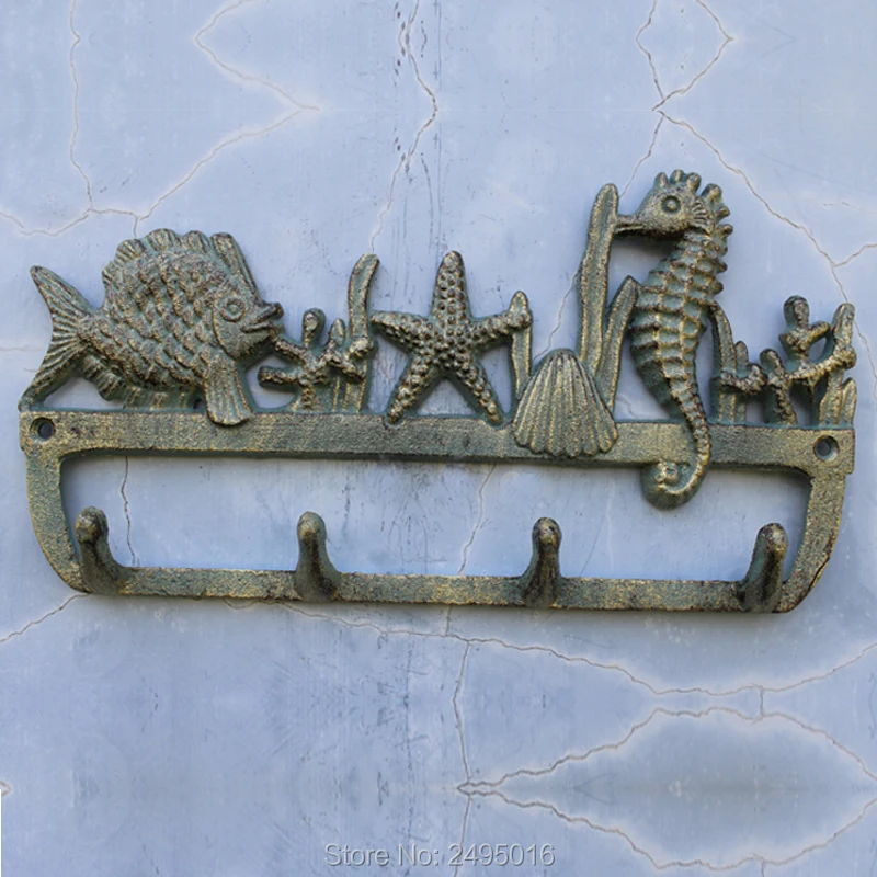 Vintage Seashell Coat Hook Hanger Rustic Cast Iron Wall ... Vintage Seashell Coat Hook Hanger Rustic Cast Iron Wall
