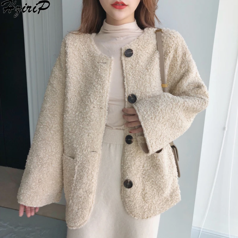 

HziriP 2019 Autumn Spring New Stylish Fresh Coats Loose Free Regular Single Breasted Long Sleeve Solid Jacket Office Lady
