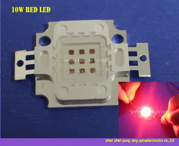 

Freeshipping 2pcs 10W Epistar High Power LED Lamp Light 400LM DC6.6-7.5V 1000mA Red Color 610-630NM