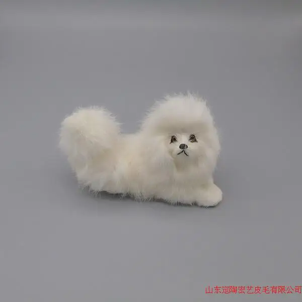 3 предмета в комплекте моделирование белая собака игрушки полиэтилена и меха Пудель Собака Модель около 14-18 см 071