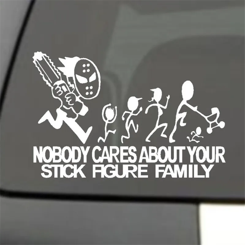 

Nobody cares about YOUR STICK FIGURE FAMILY White accessories stickers car window body sticker car styling stickers