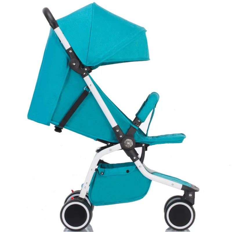 Супер легкая детская коляска самолет Путешествия Портативная коляска лежа плоская детская коляска амортизатор детская тележка коляска для новорожденного - Цвет: WT-BL