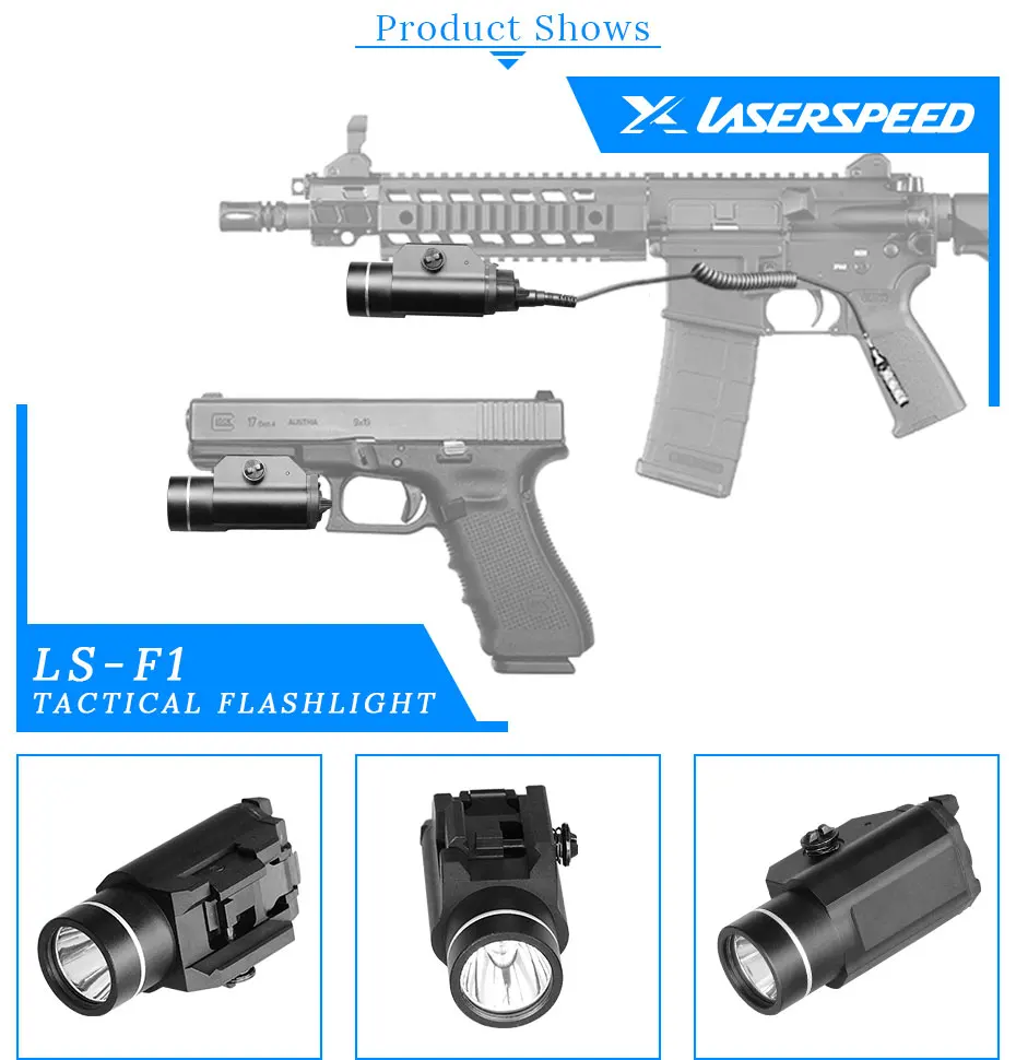 Pistola de Luz Lumens Tático Lanterna Airsoft Caça Glock Ferroviário Arma 450 Luz 7 Cheap Luzes de armas
