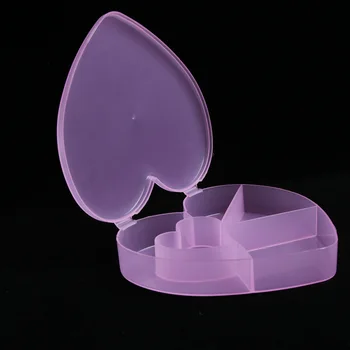 

5 Slots Transparent Plastic Storage Love Heart box clips Kit Clip Dispenser case Desk Accessories & Organizer Clip Holder