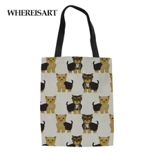 WHEREISART йоркские печатные холщовые многоразовые хозяйственные сумки женские складные сумки для хранения продуктов школьные сумки для девочек-подростков повседневные сумки