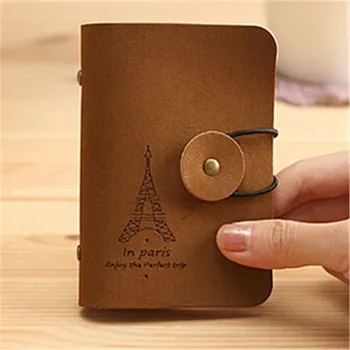 

Fashion Women Men Eiffel Tower 24 Slots ID Credit Cards Holders Organizer Case Pocket Brown Business Card Holder Dropshipping