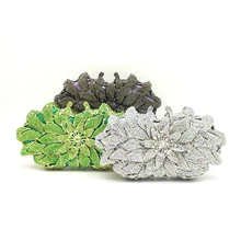 Женские сумки из натуральной кожи Свадебные кошелек для свадьбы, вечеринки Женская Вечеринка сумка Роскошные туфли-лодочки на платформе в виде цветка лотоса клатчи элегантный кристалл кошелек