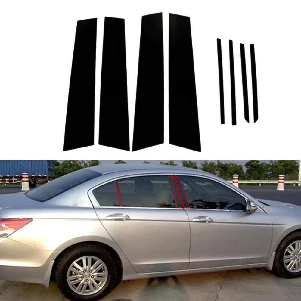 8 шт. зеркальный эффект Центральная балка оконной рамы крышка отделка Подходит для Chevrolet Cruze 2010- Средний BC Колонка стикер для Шевроле