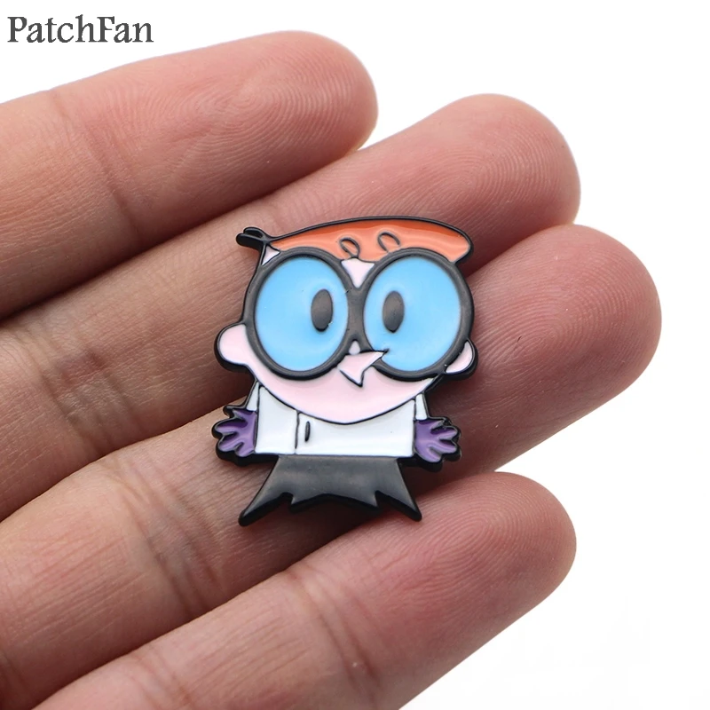 Patchfan Dexter's Lab Dee цинковый галстук мультфильм булавки броши для рюкзака, одежды для мужчин и женщин шляпа Декоративные значки медали A1521