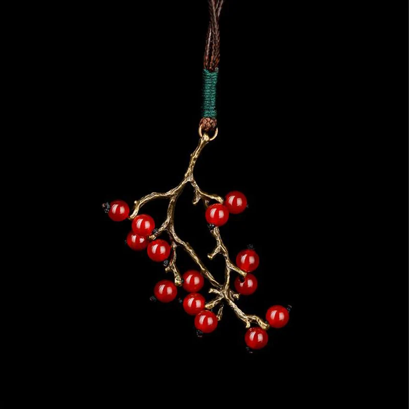 Original Design Ethnic Handmade Tree Branch Long Necklace Natural Stone Beads For Women Clothes Accessories Jewelry | Украшения и