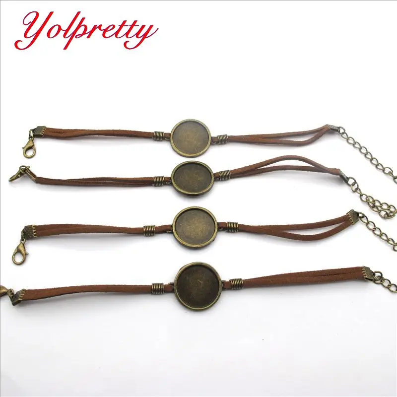 

Yolprtty dropshipping 5pcs 20*230mm Retro leather jewelry necklace base accessories setting findings