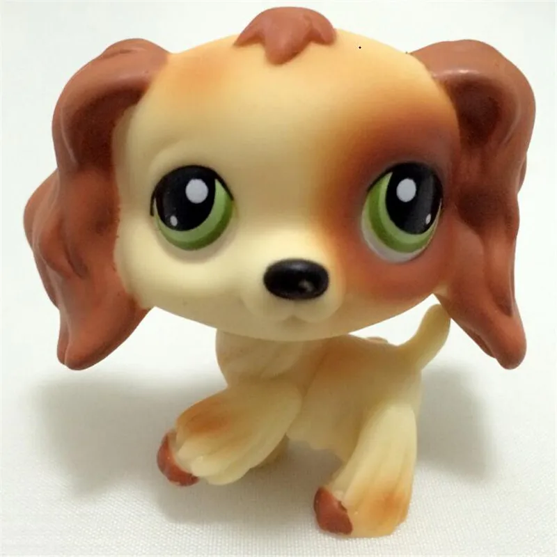 Pet Shop Lps Toys #748 Cream Tan Cocker Spaniel Littlest Dog Flower Star Eyes Rare Animal Toys Kids Gift Original Free Shipping