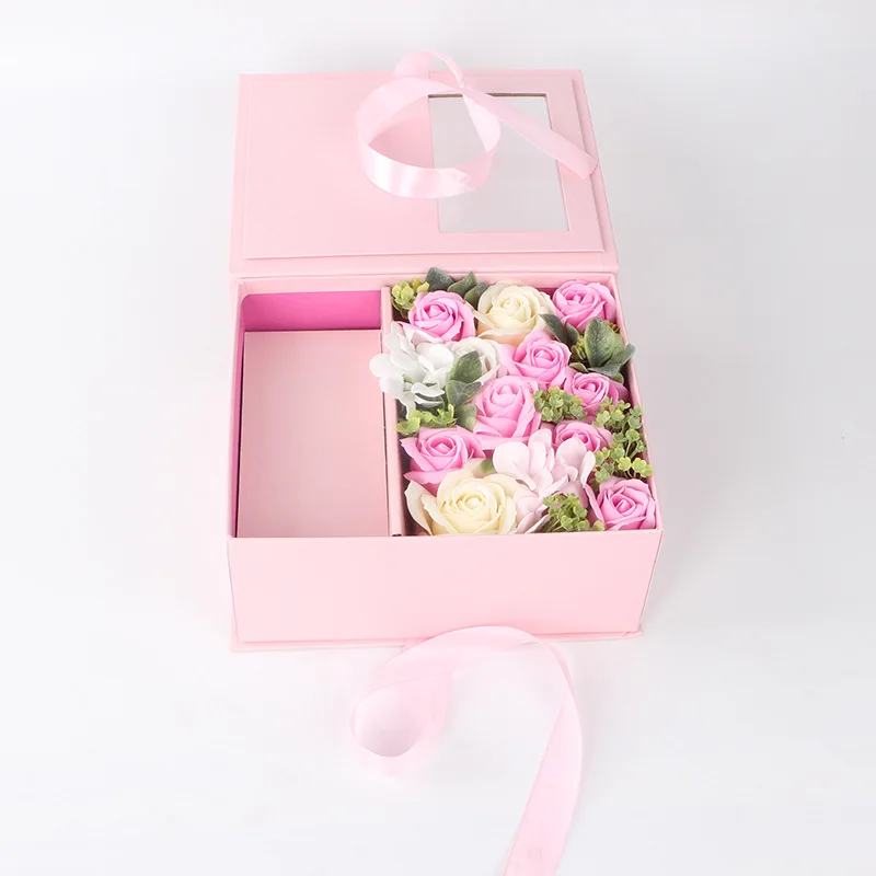 Surprise Box Artificial Rose Soap Flower Gift Box Valentine Day Gift For Girlfriend Wedding Party Valentine Decoration Best