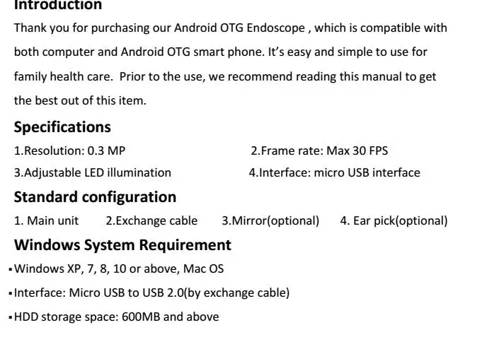 5,5 мм Len 4 шт. Регулируемый светодио дный огни Android отоскоп эндоскоп OTG здравоохранения Карманный отоскоп ухо область носа область полости рта