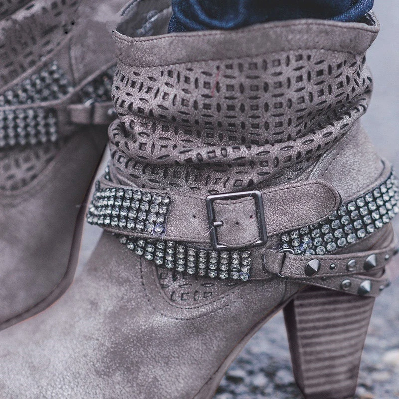 Nan Beige 2018 Chaussures 35 Avec Femme Grande Hauts Cci Femmes gray Épais 43 Bottes Montagne Nouvelles À Strass Taille Courtes Talons bf6yY7gv