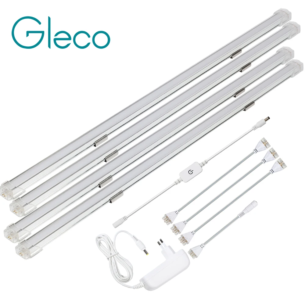 4 stücke x 50 cm LED Bar Licht Touch sensor Dimmer 24 v Nahtlose Anschluss Ultra dünne harte Streifen Licht küche unter Schrank Licht Kaufen