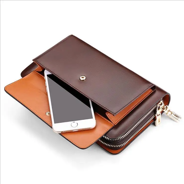$32.78 | Men Genuine Real Leather High Quality Clutch Handy Money Bag Long Purse Business Cell Mobile iPhone Wallet Good New Hot Zipper