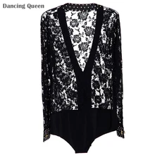 2016 New Arrival Boy/Mens Latin Shirts Diamond Laceperspective Latin/Ballroom Dance Tops Children Long Sleeve Latin Top DQ6010