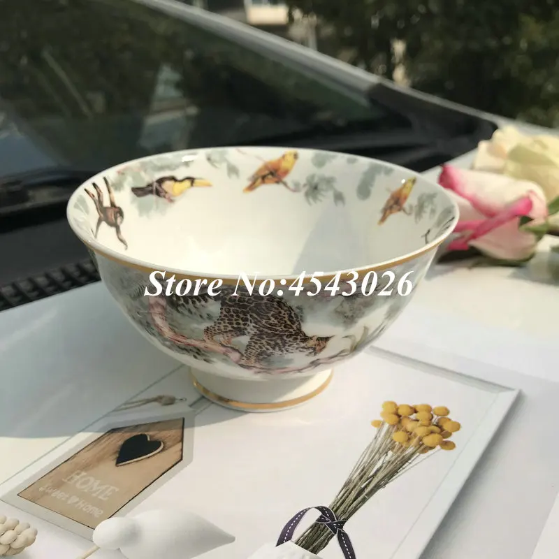 

Europe style Bone china Bowls 4.5inch bowl Ceramic bowl with animal