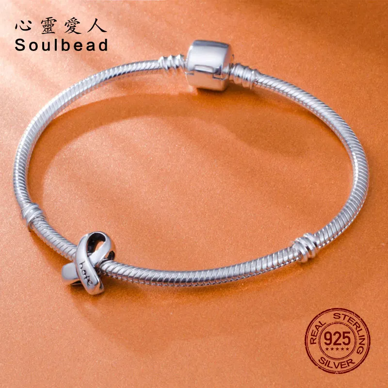 Soulbead Fit Pandora талисманы Серебро 925 оригинальная лента для оповещения о раке груди Hope очаровательные бусины талисманы Браслеты DIY ювелирные изделия