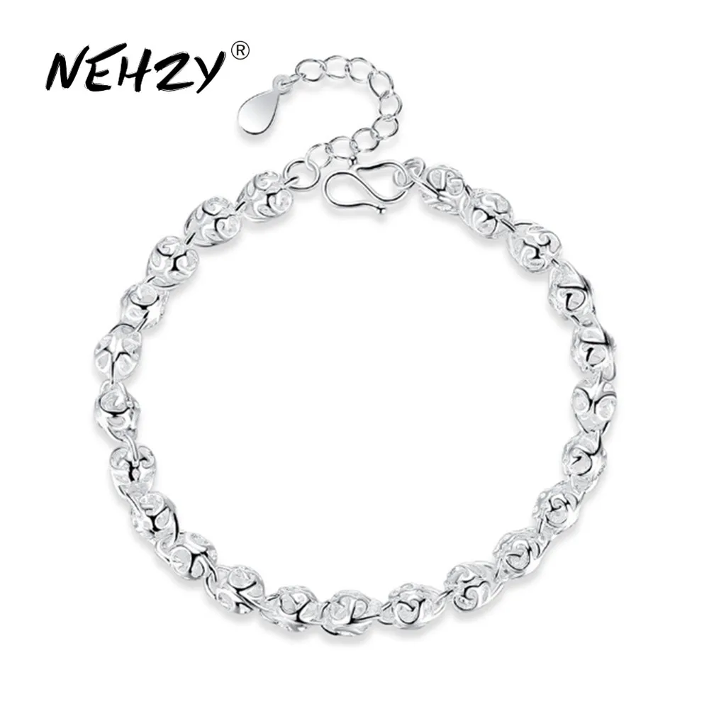 NEHZY женский модный серебряный браслет высокого качества круглый ретро полый брендовый ручной браслет длина 18,5+ 4 см