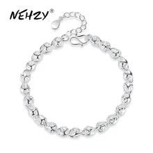 NEHZY женский модный серебряный браслет высокого качества круглый ретро полый брендовый ручной браслет длина 18,5+ 4 см