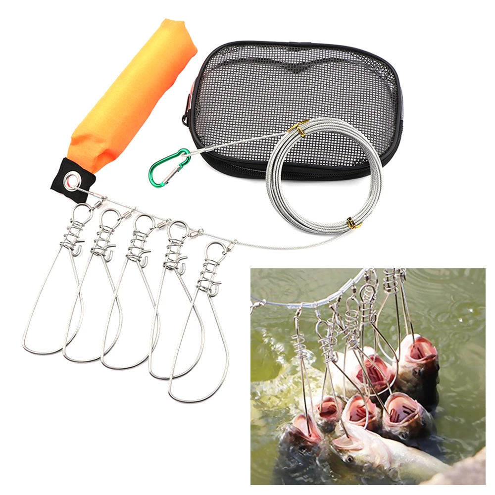 5M Ropes Stainless Steel Fishing Lock Carp Terminal Tackle Buckle