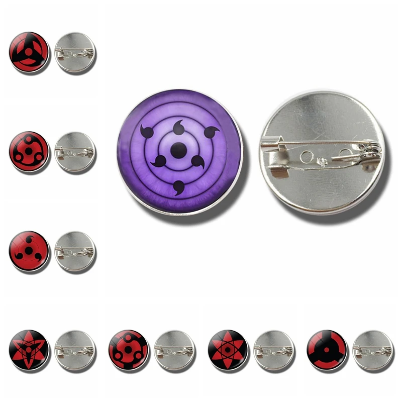 

Naruto Anime Brooch Pin Sharingan Eye Jewelry Uchiha Sasuke Uzumaki Clan Rinnegan Eyes Badge Cosplay Brooches Gift for Anime Fan