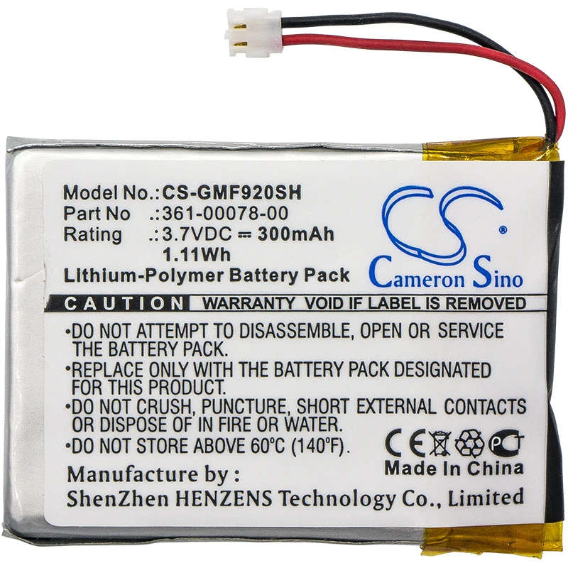 

Cameron Sino 300mAh Battery Garmin 361-00078-00 For Garmin Forerunner 920XT